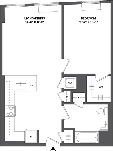 Floor plan 1 Bed/1 Bath-1A-4.1