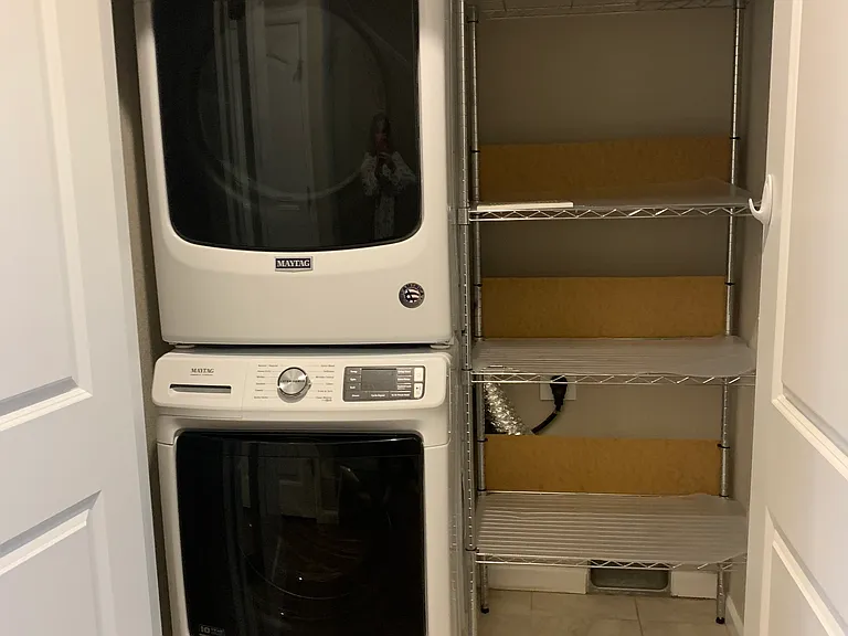 Washer and Dryer are included. They are no longer stacked and the washer is a top load.