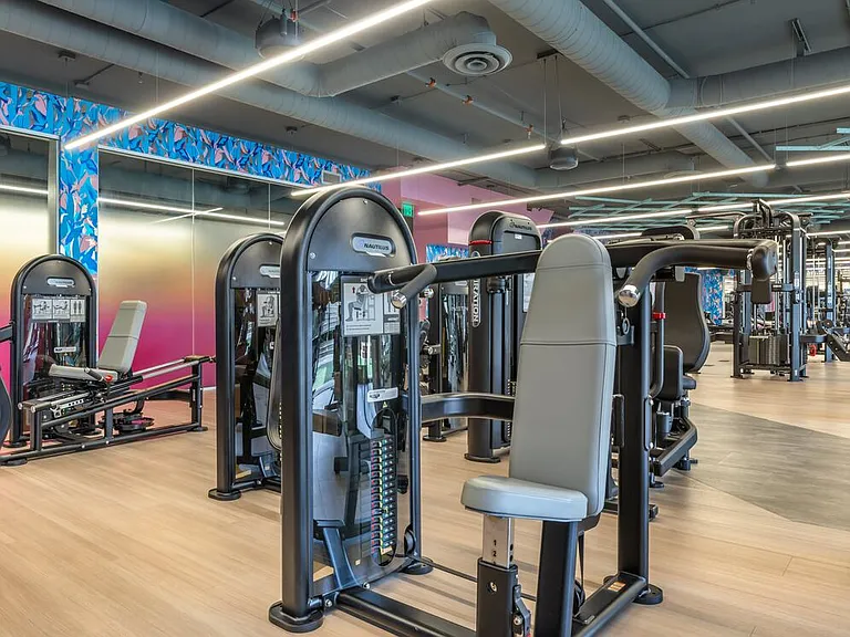 Fitness center with strength equipment