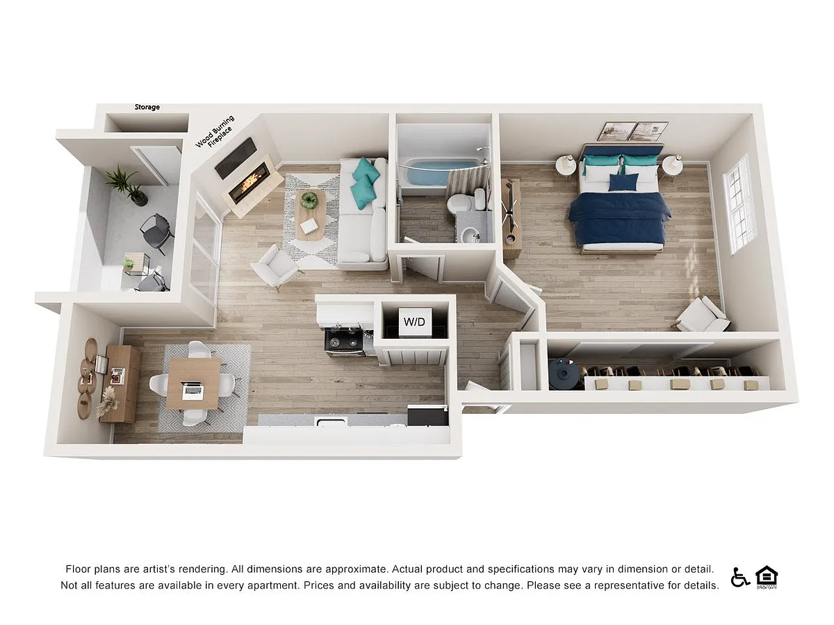 Floor plan 1 Bedroom 1 Bath - Classic