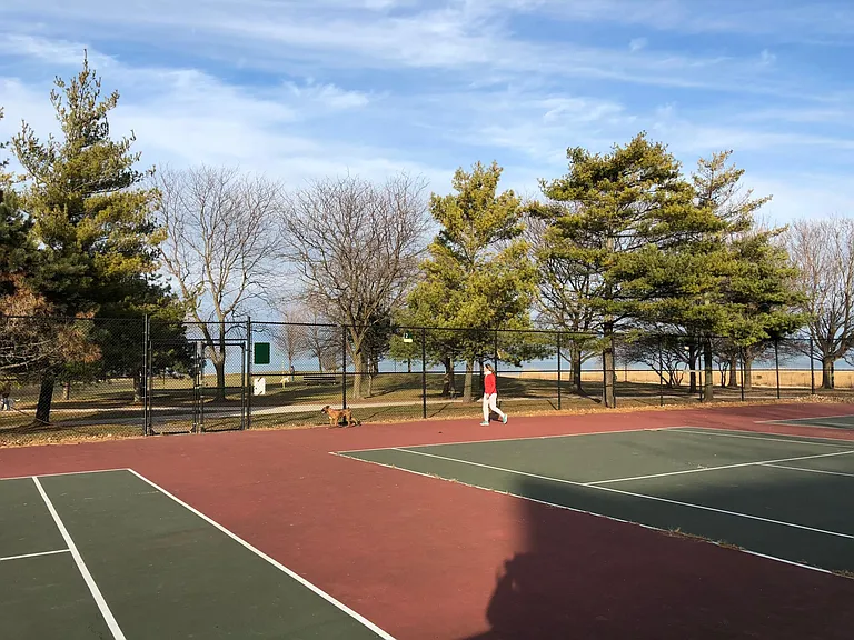 tennis courts on summer day