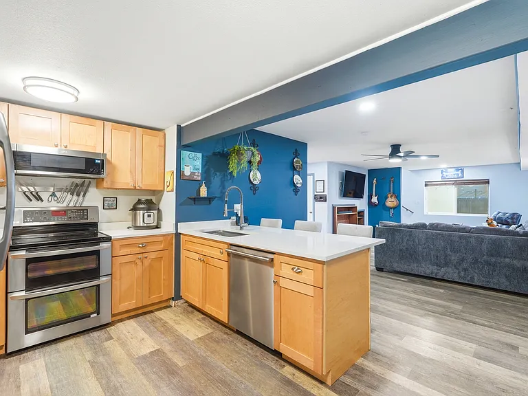 Open concept kitchen and living room