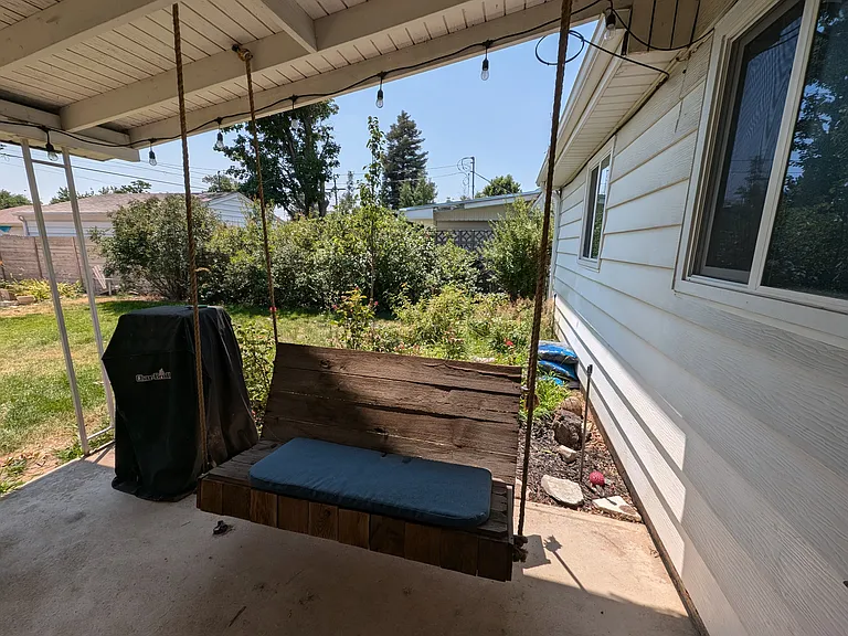 Built in grill and patio swing