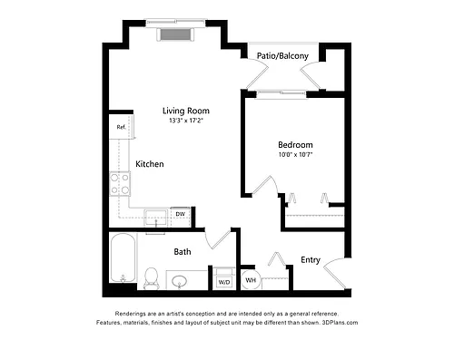 Floor plan 1X1 F2