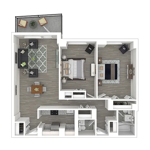 Floor plan B2R - Renovated 2 Bed/1.5 Bath