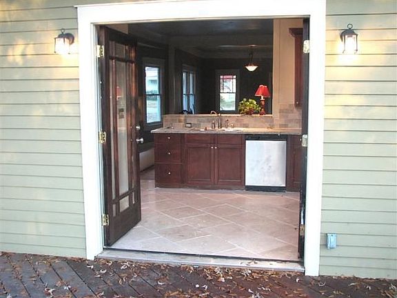 View from back deck into the kitchen.