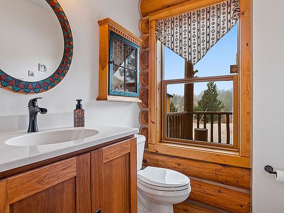 Powder room off foyer