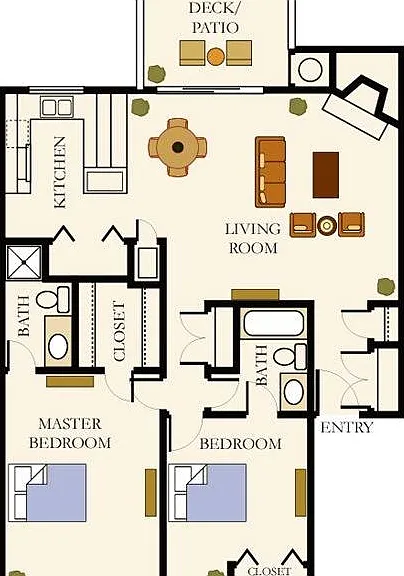 2bd/2ba Sequoia Floorplan 2bd/2ba Sequoia Floorplan