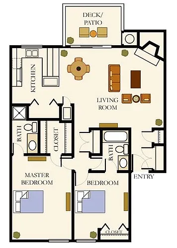 Floor plan 2x2 Sequoia Remodel