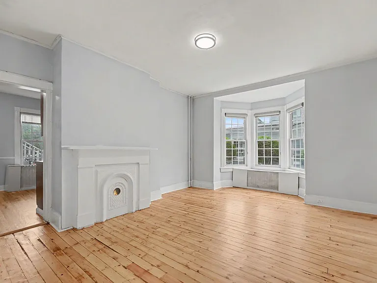 Living room with Bay window