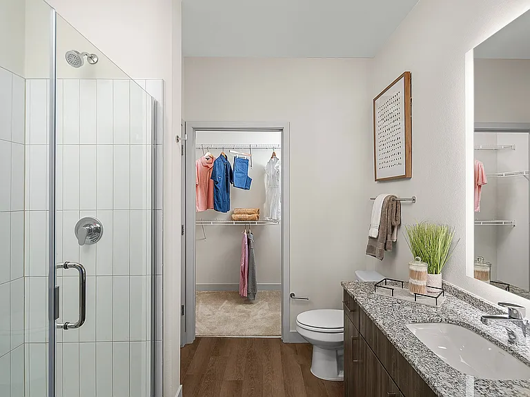 Spacious Bathroom with Walk in Shower and Closet