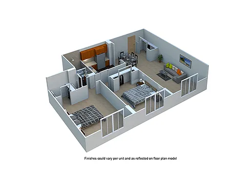 Floor plan Two Bedroom 1 Bath