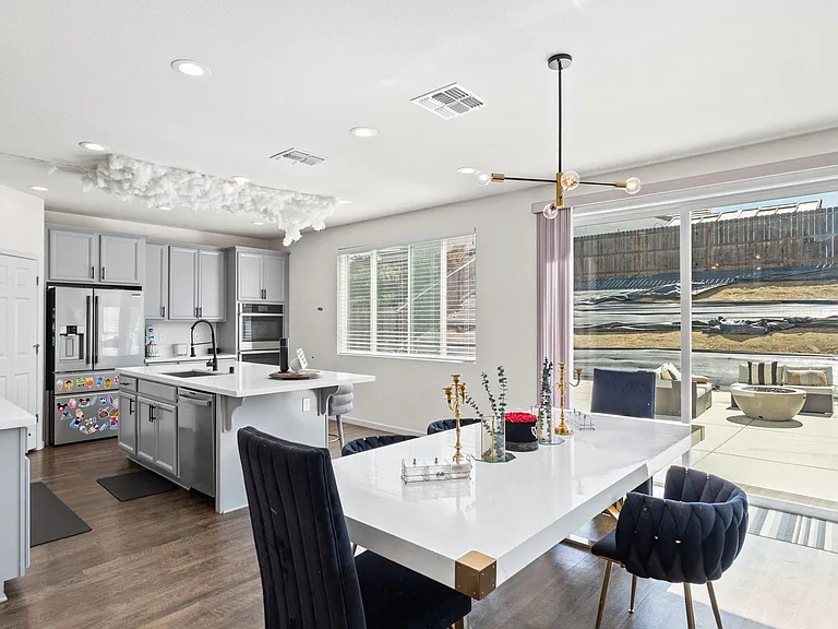open-concept layout with a spacious dining space