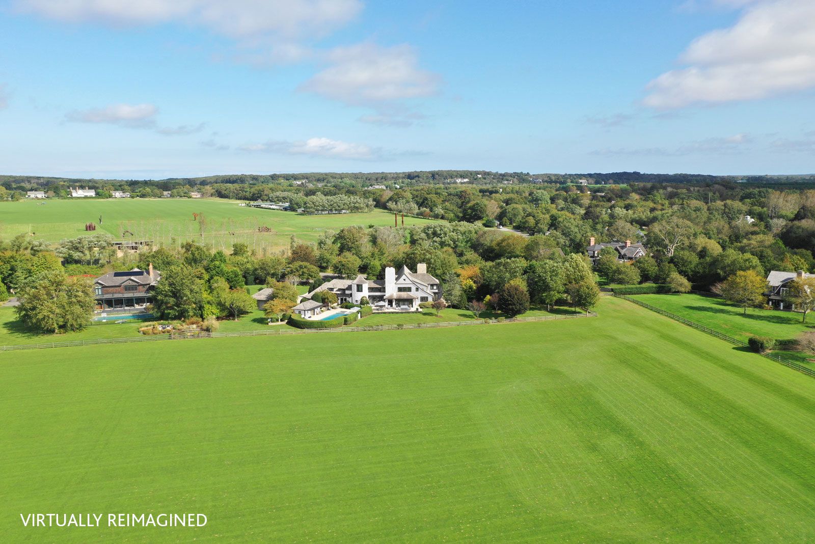  Rear aerial of 6 Dannielles Way, Bridgehampton, NY (virtually re-imagined)