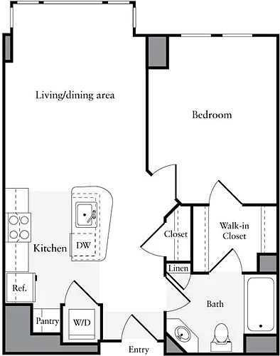 Floor plan 1 Bedroom D
