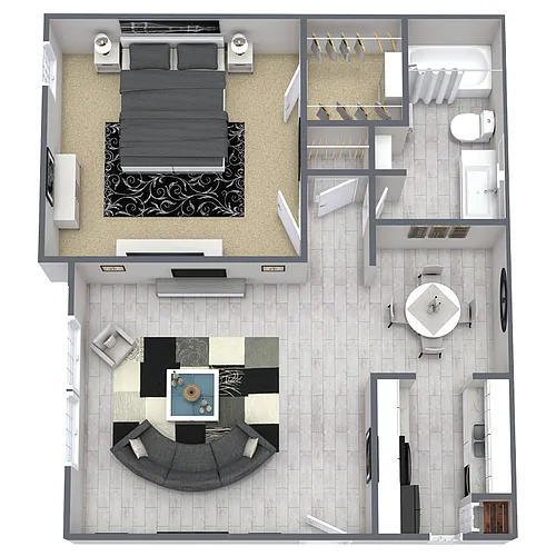 Floor plan One Bedroom 1