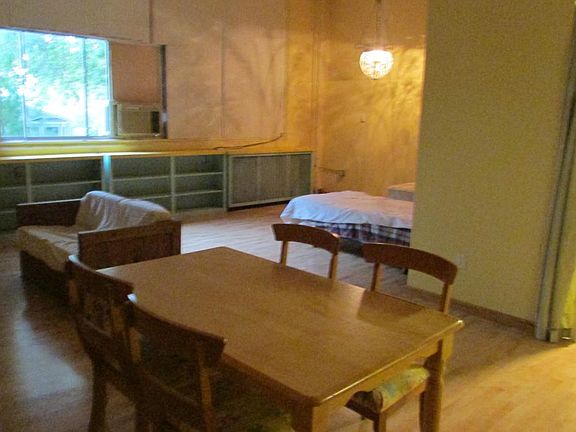 View from kitchenette to bed area