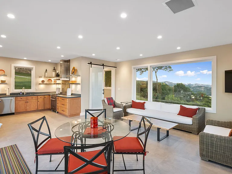 Pool house living area