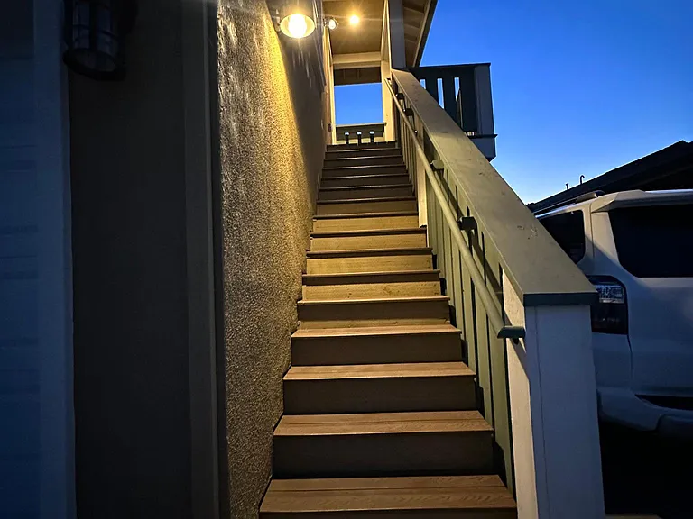 Stairs up to house