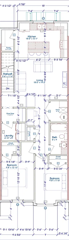 Floor plan 2 Bedroom - Middle