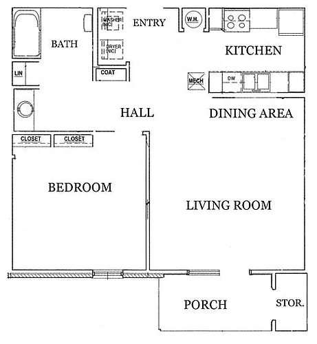 Floor plan 1BR/1Bath