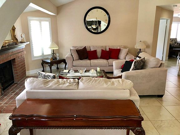 Living room with fireplace