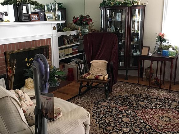 living room with gas fireplace