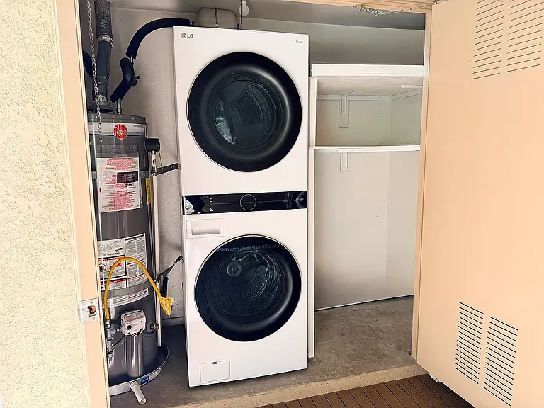 Newer washer and dryer with ample storage