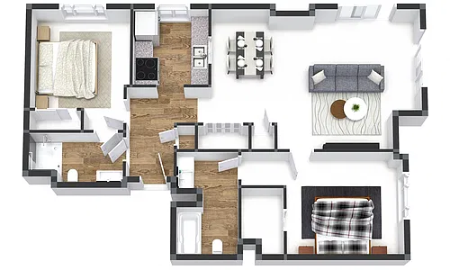 Floor plan Two Bedroom on The Park