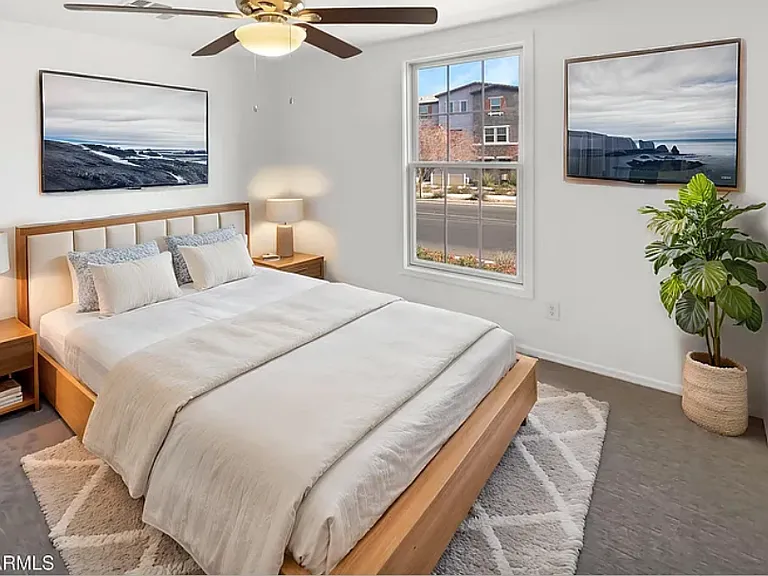This is a staged photo of the room. The room is occupied at time of posting so a photo isn't available in current state.