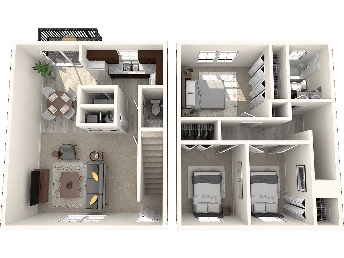 Floor plan 3 Bedroom Townhome
