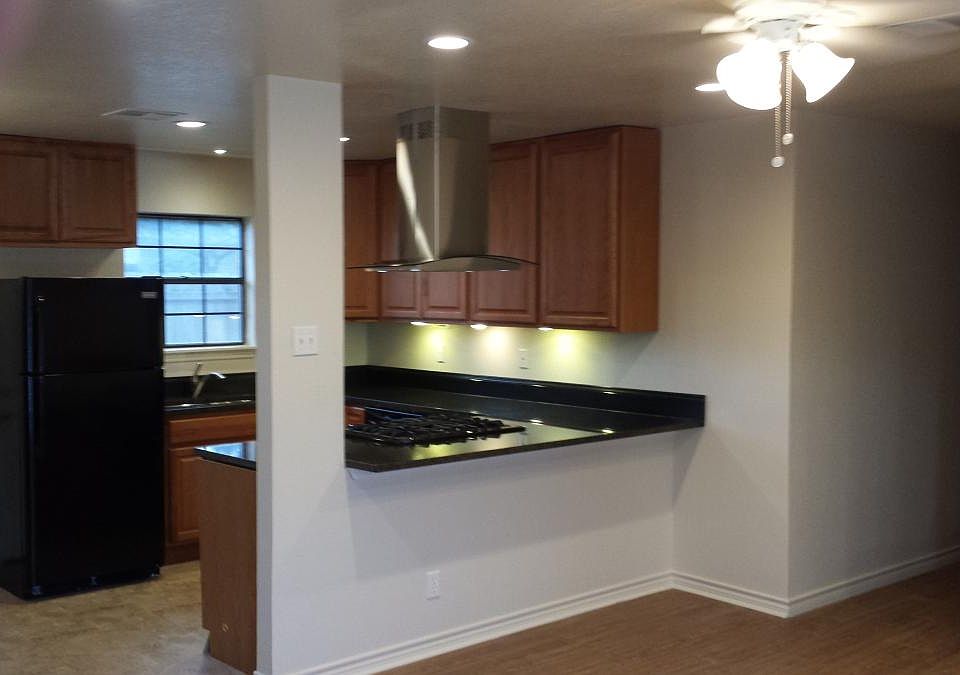 View of kitchen from living room. Open concept.