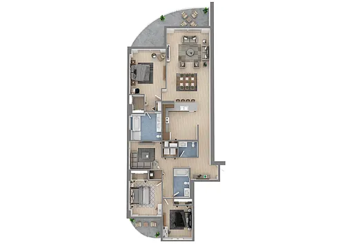 Floor plan 3 Bedroom 2 Bathroom