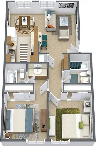 Floor plan 22A - Two Bedroom Two Bathroom