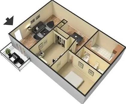 2 BR, 1 Ba 2 BR, 1 Ba