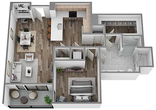 Floor plan A7 One Bedroom