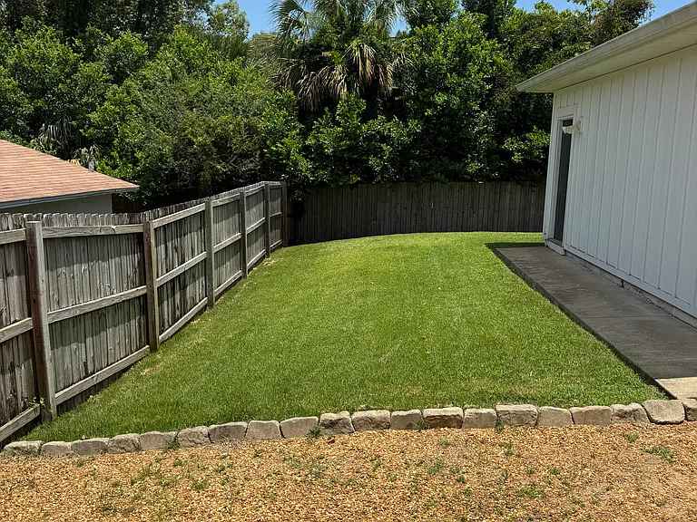 Fenced in lawn