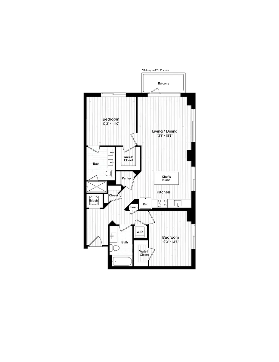 Floor plan C03 Two Bedroom Two Bath