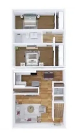Floor plan 2BR - 1.5BTH Townhome