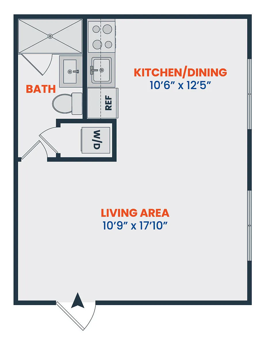 Floor plan Studio | 1 Bath
