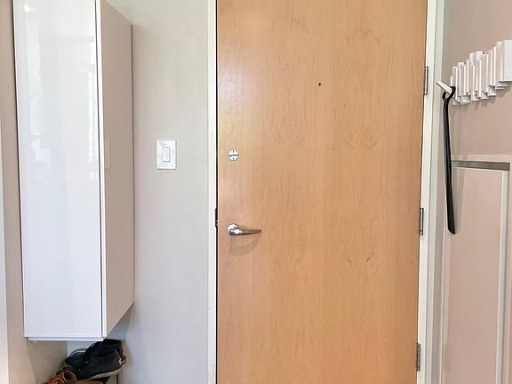 Unit Entrance with floating shoe storag