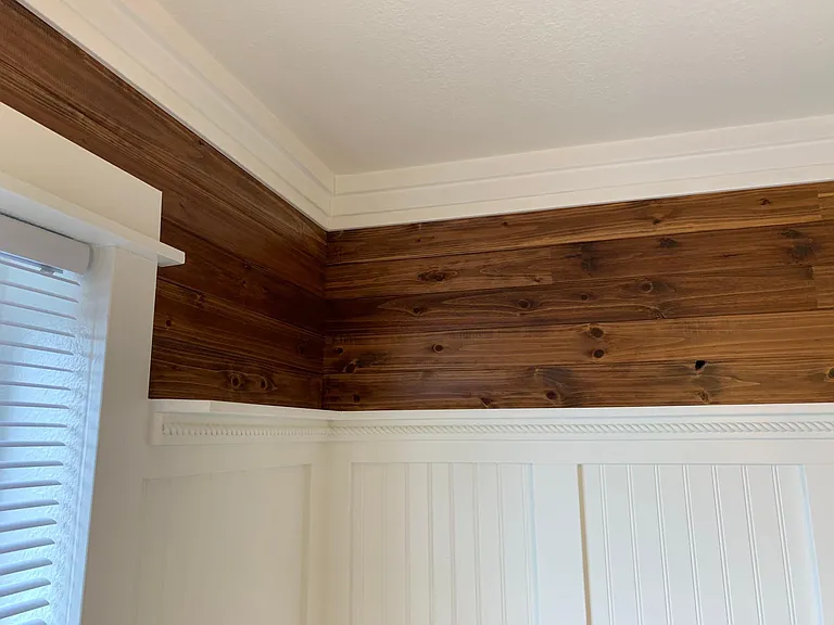 Cedar Trim above Bead Board in Dinette