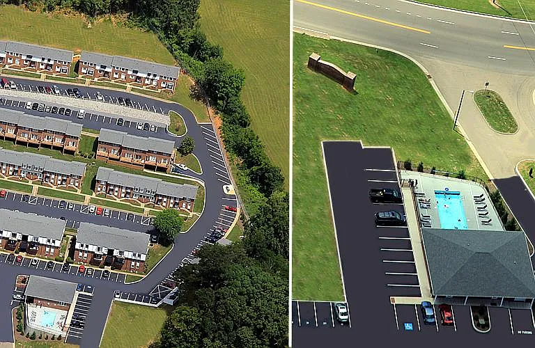 Aerial view of the property