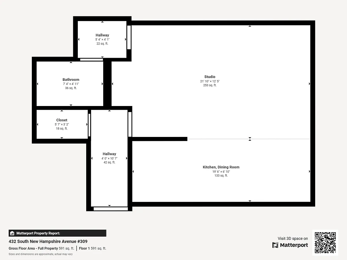 Floor plan 1 Bed 1 Bath 1