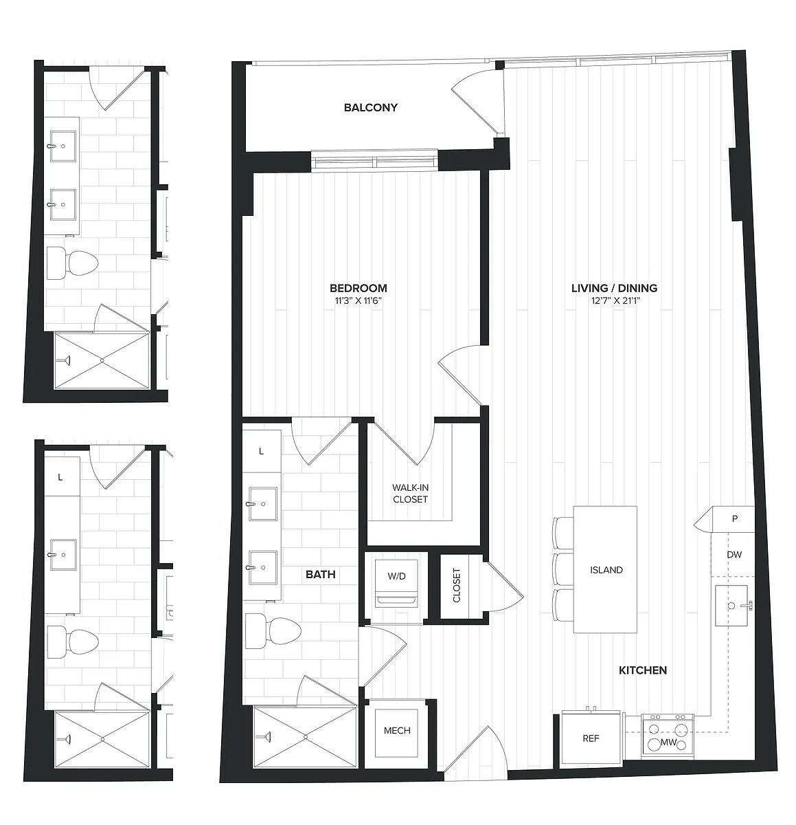 Floor plan 01BR-02A