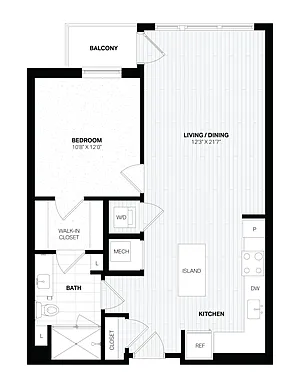 Floor plan 1 Bed/1 Bath-C4 East