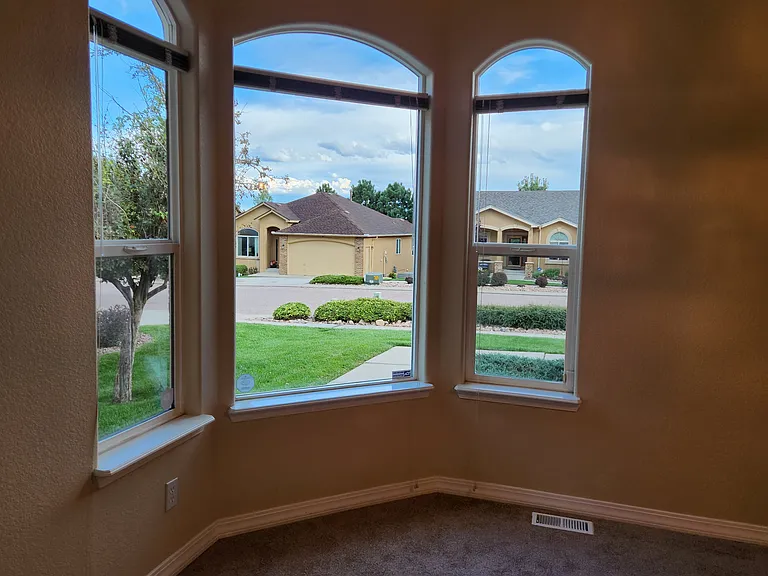 Dining Room Windows looking out from the front of the house