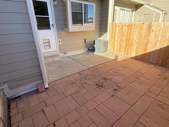 private, fence back patio