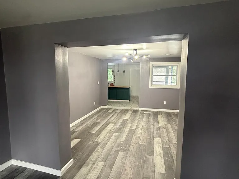 view from living room towards kitchen