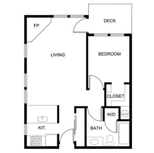 Floor plan 1 Bed 1 Bath